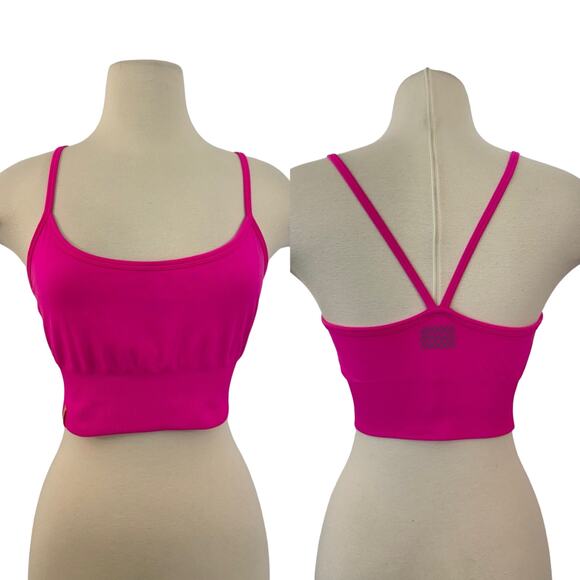 Monreal London Bralette Stretch Cut-Out Back Crop Top Fuchsia Pink | Size M/L - Picture 1 of 10